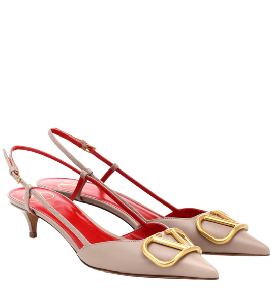 VLOGO leather slingback pumps