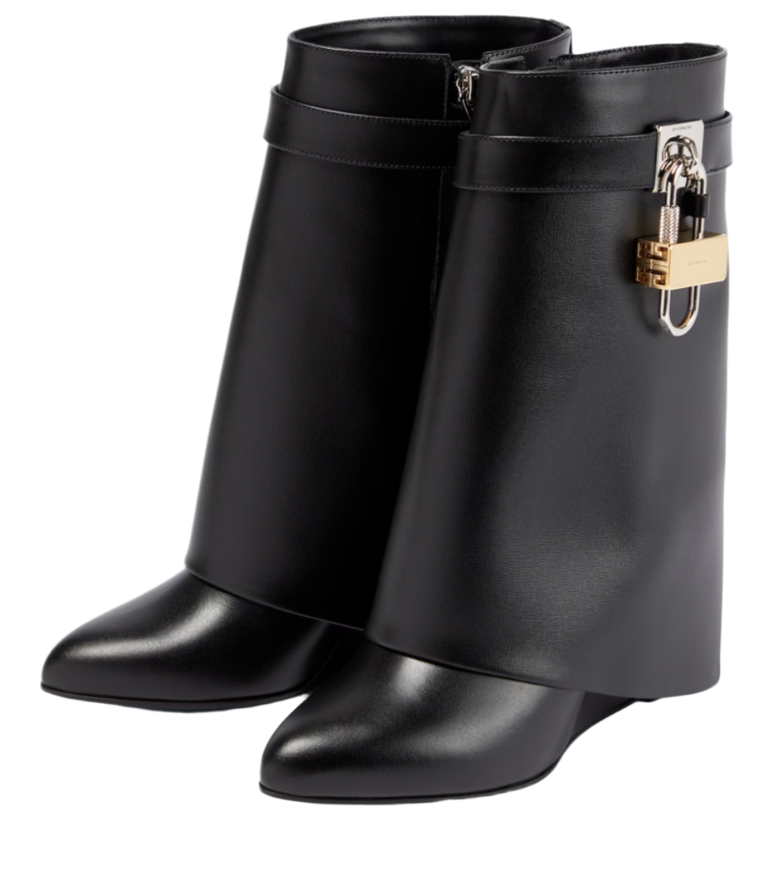 Shark Lock leather ankle boots