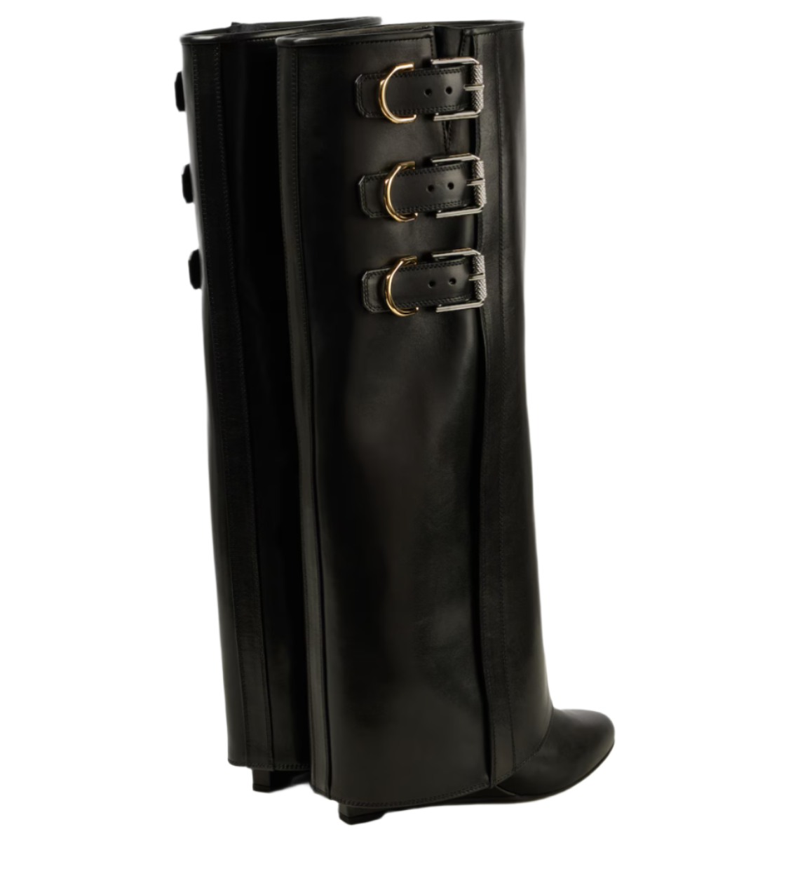 Shark Lock Buckles 90 leather knee-high boots