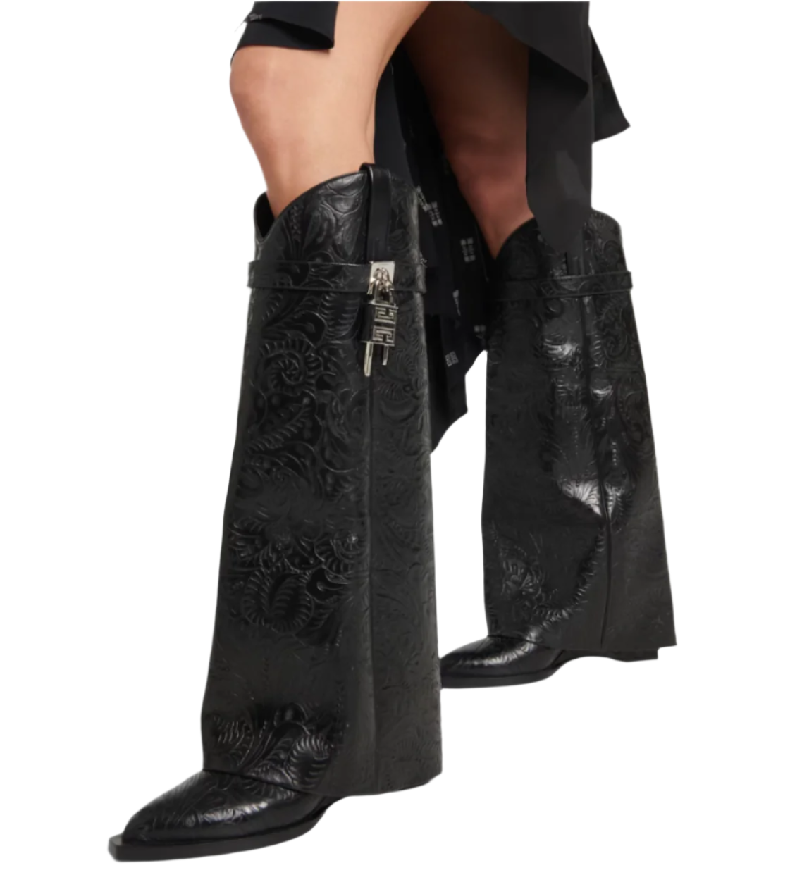 Shark Lock Cowboy leather knee-high boots