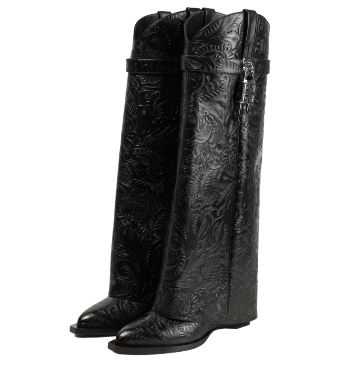 Shark Lock Cowboy leather knee-high boots