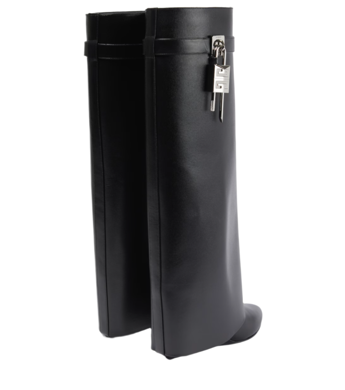 Shark Lock leather knee-high boots