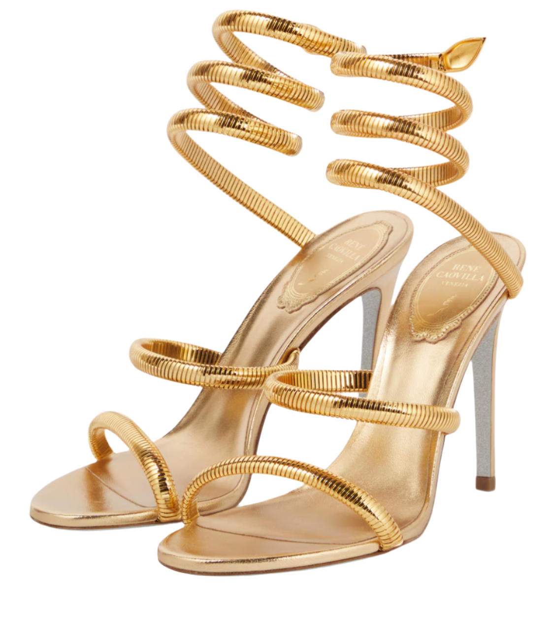 Margot chain-wrap leather sandals