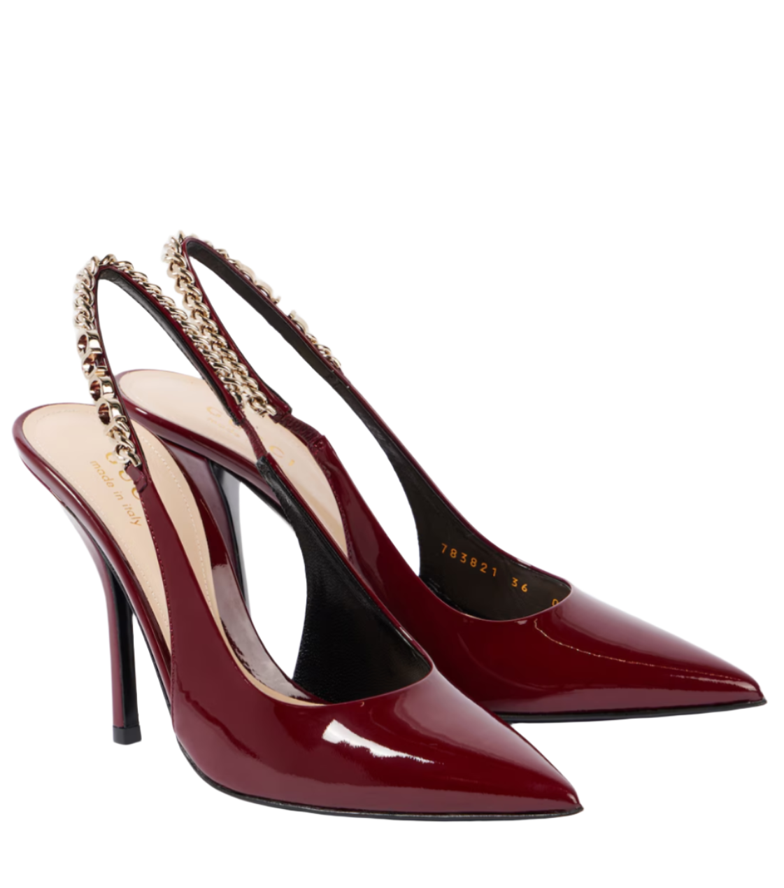 Signoria patent leather slingback pumps