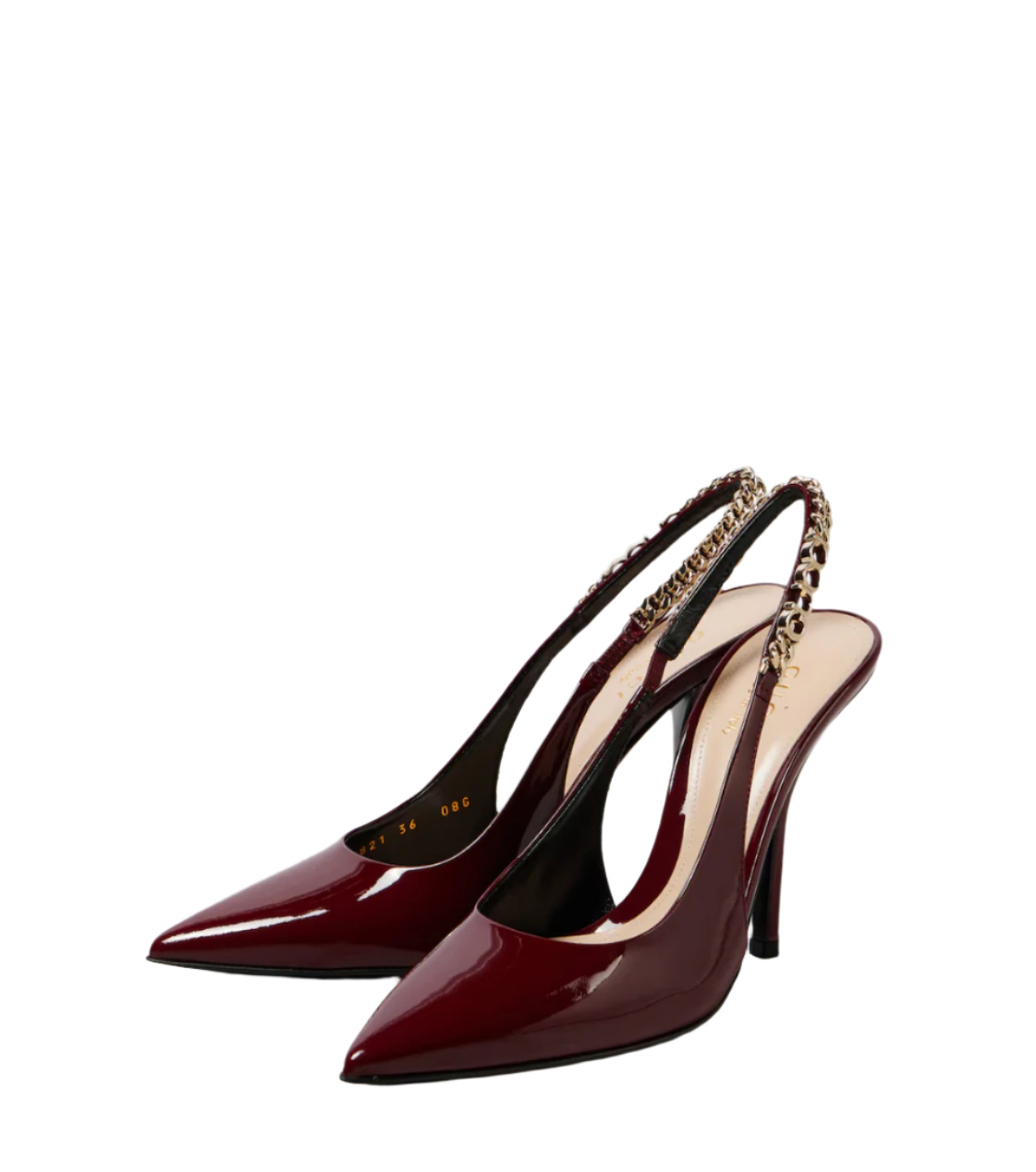 Signoria patent leather slingback pumps