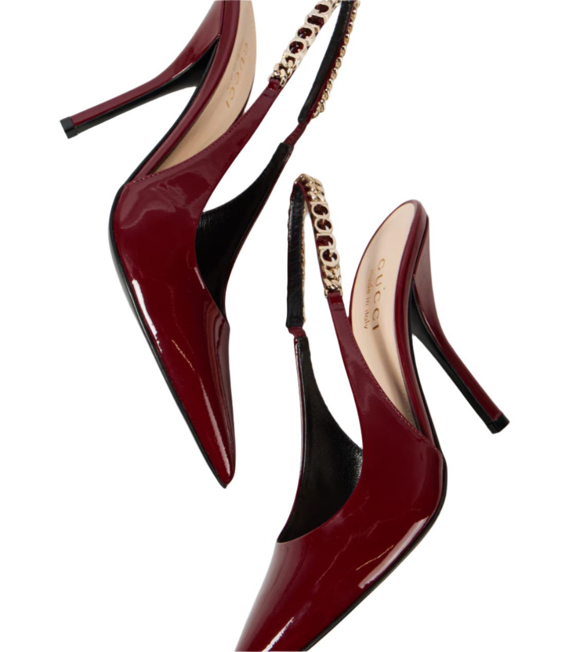 Signoria patent leather slingback pumps