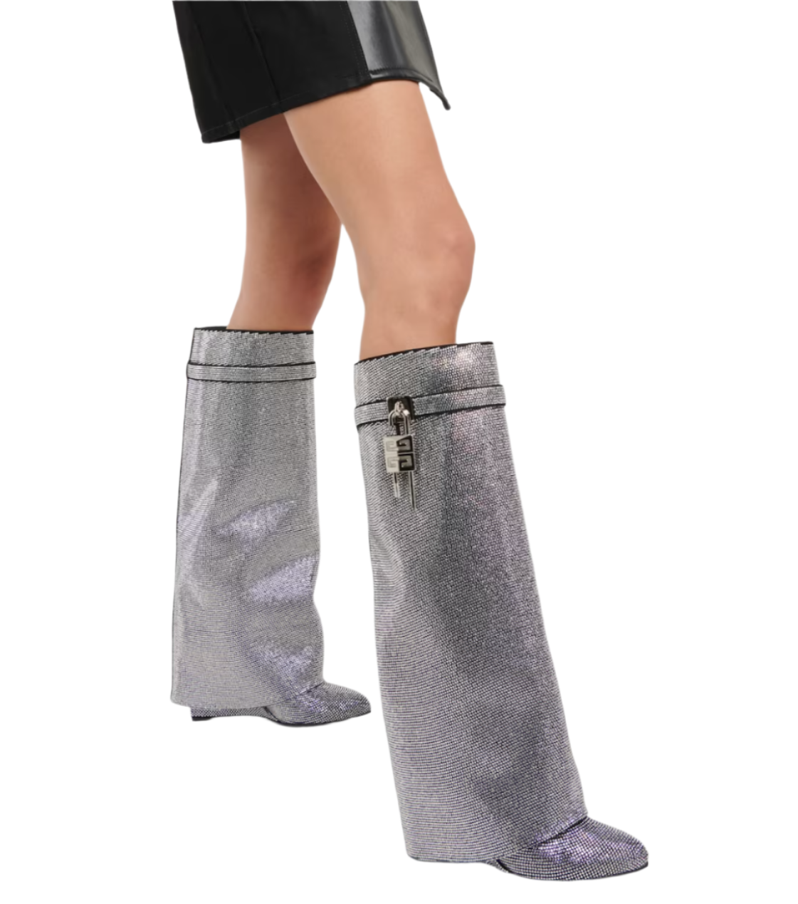 Shark Lock Strass knee-high boots