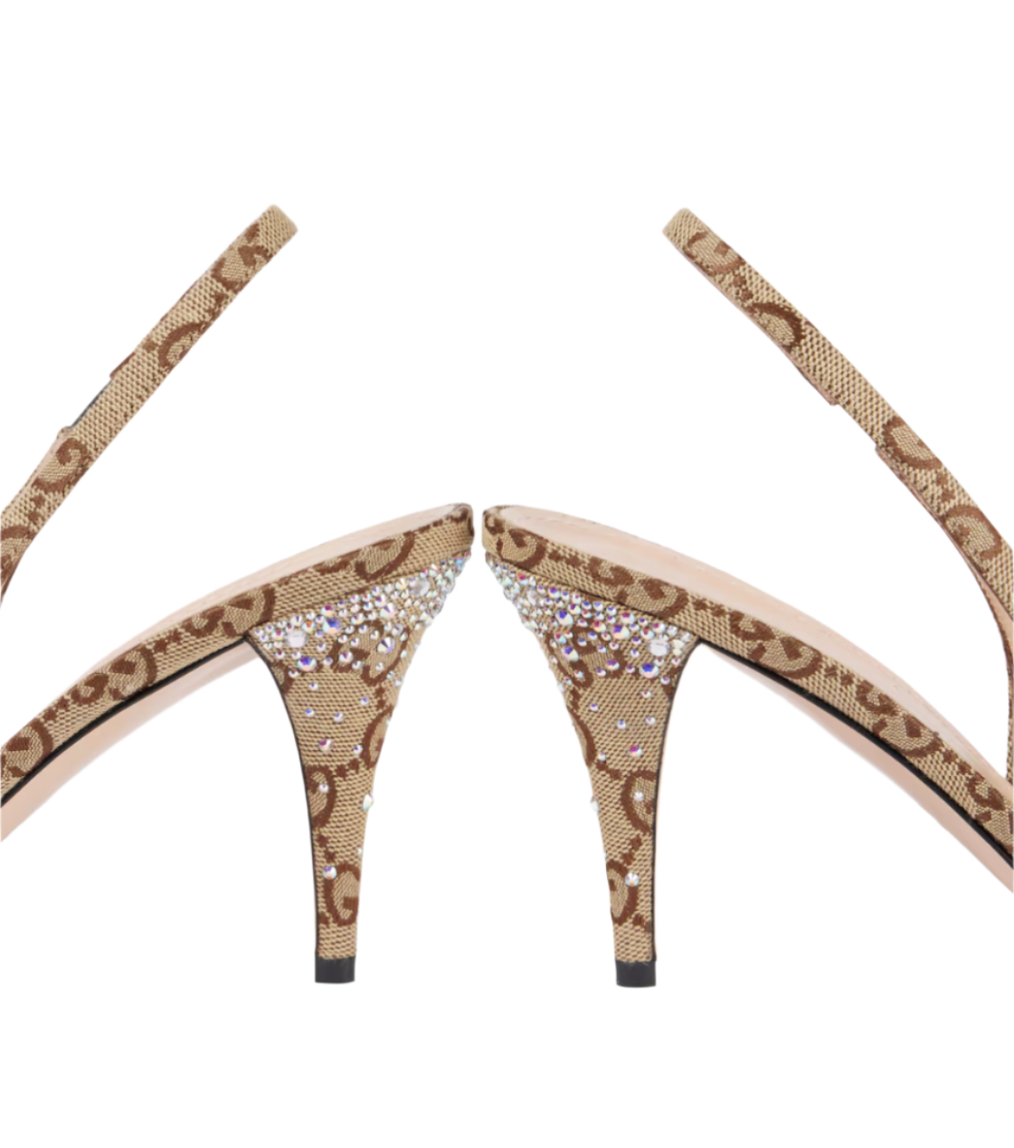 Horsebit GG Canvas crystal-embellished pumps