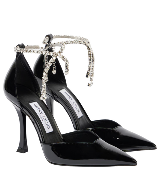 Stevie 100 embellished patent leather pumps