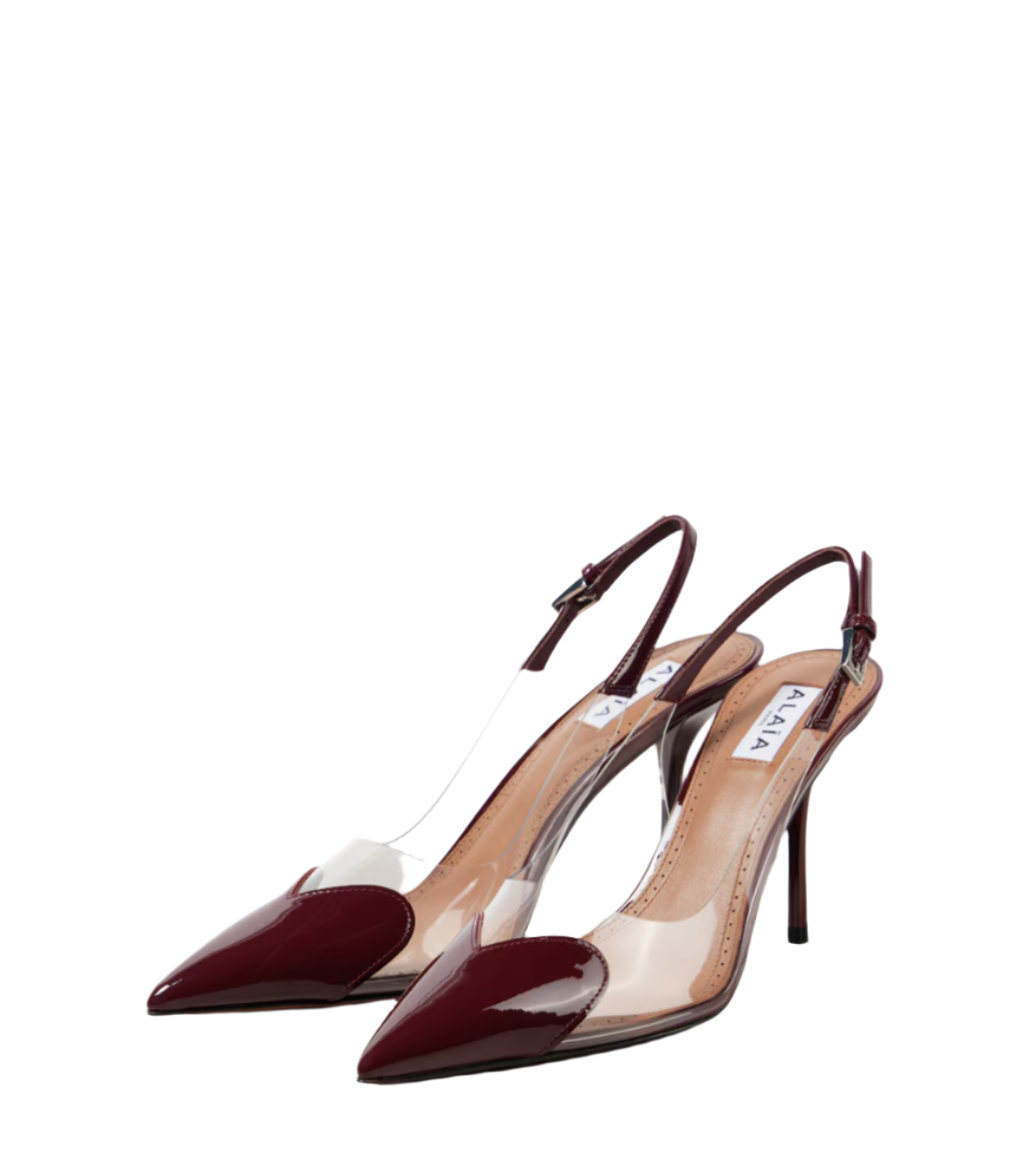 Le Cœur 90 leather and PU slingback pumps