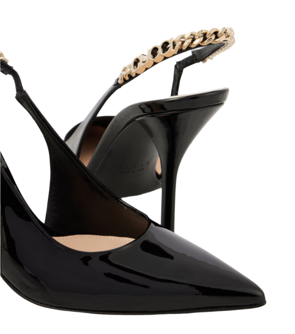 Gucci Signoria patent leather slingback pumps