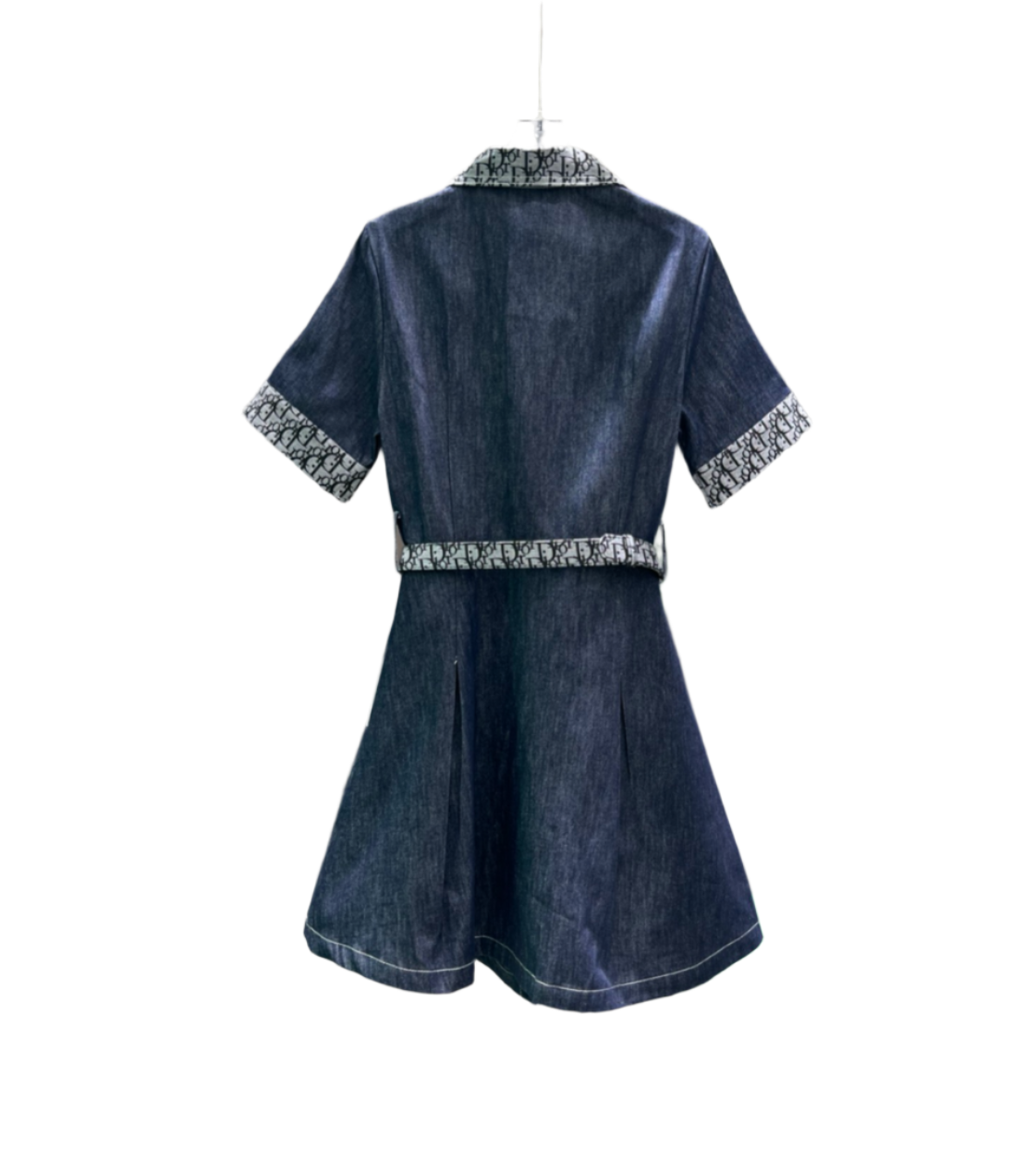 Monogram Denim Dress with Statement Belt